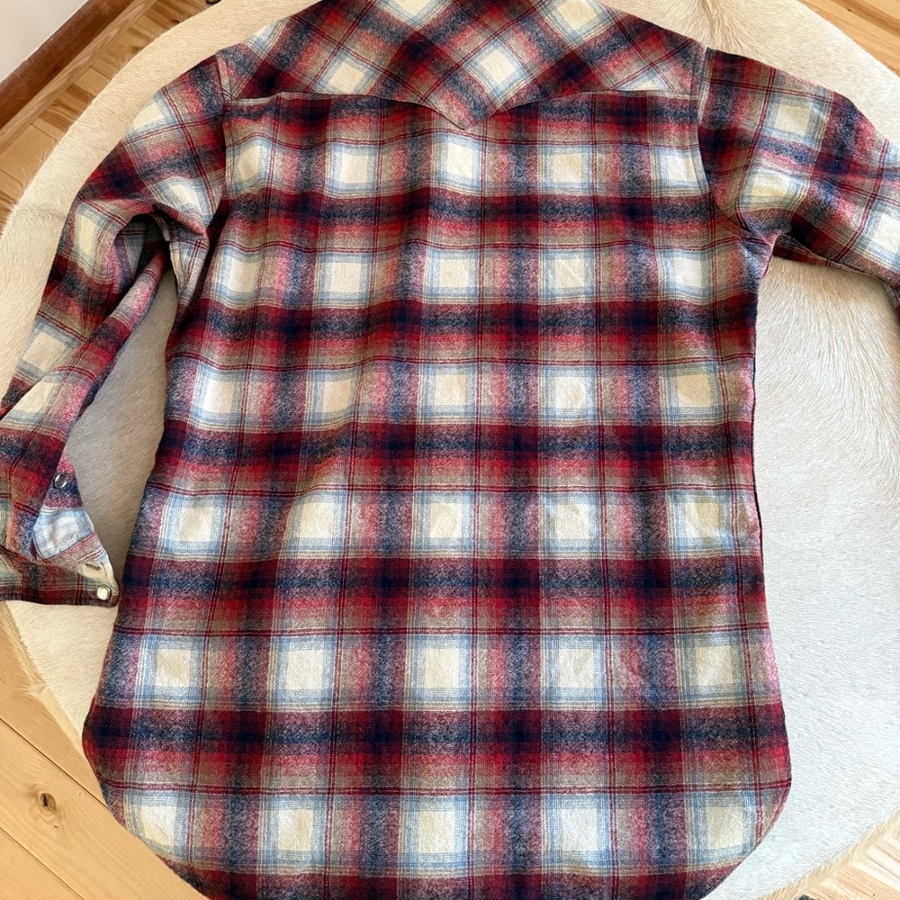 Pendleton Red and Cream Plaid Button Down Shirt m… - image 5